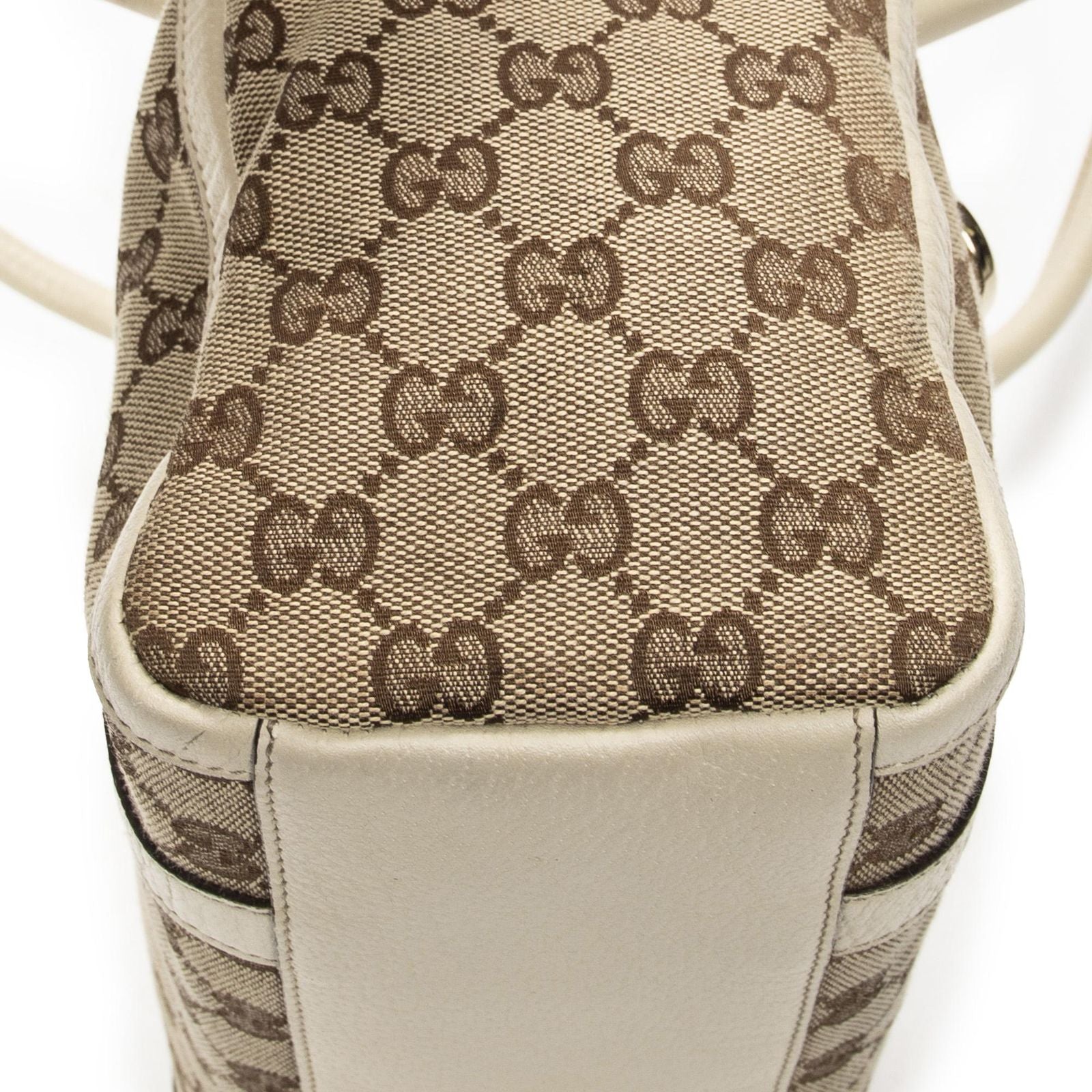 Gucci Abbey Boston Beige Ivory GG Canvas Messenger Bag — view 8