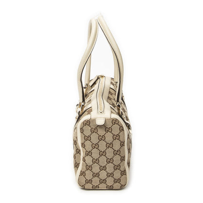 Gucci Abbey Boston Beige Ivory GG Canvas Messenger Bag — view 3