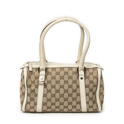 Gucci Abbey Boston Beige Ivory GG Canvas Messenger Bag