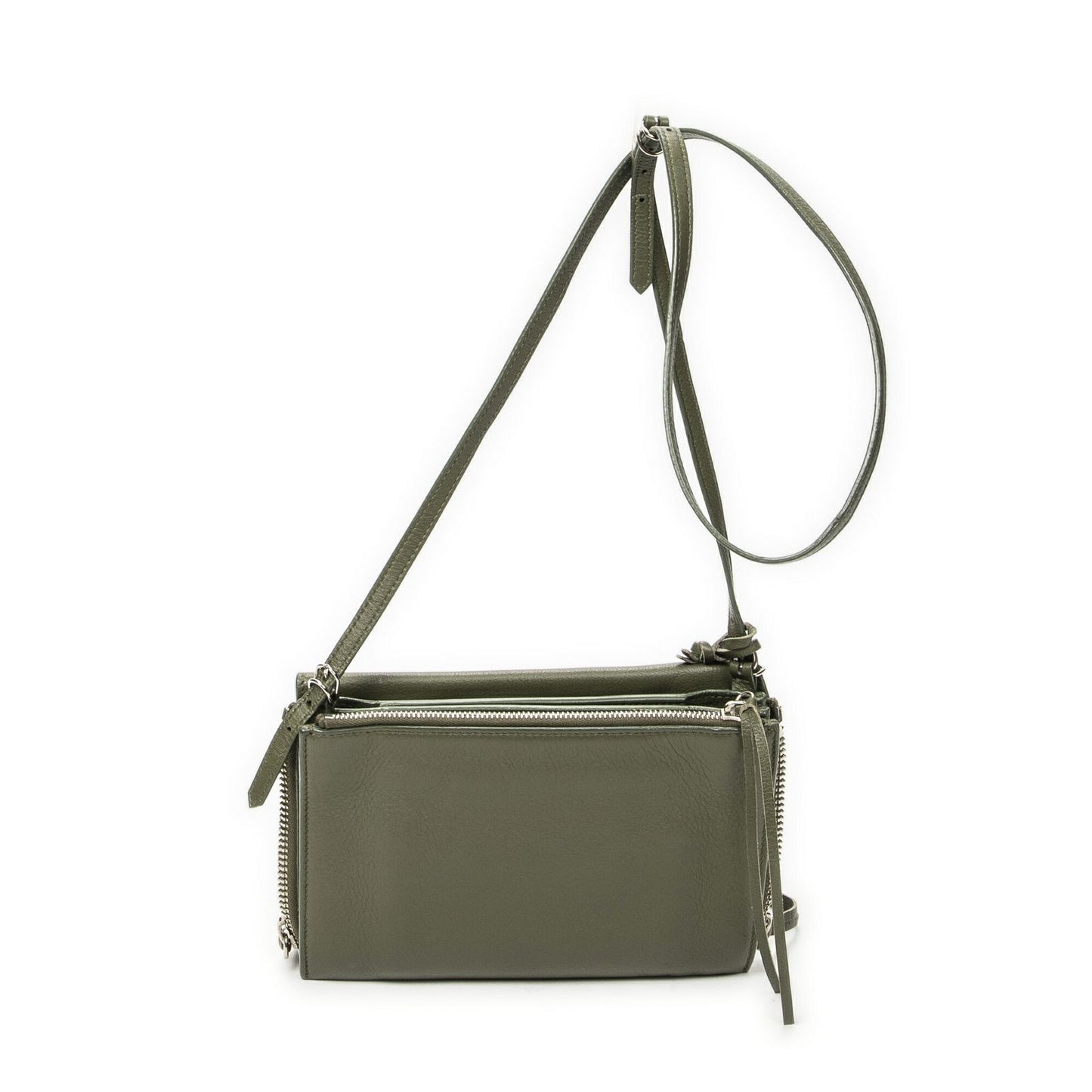 Balenciaga Xs Papier Zip Around Triple Olive Green Calfskin Leather Handbag — view 5