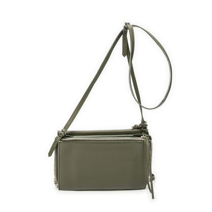 Balenciaga Xs Papier Zip Around Triple Olive Green Calfskin Leather Handbag — view 5