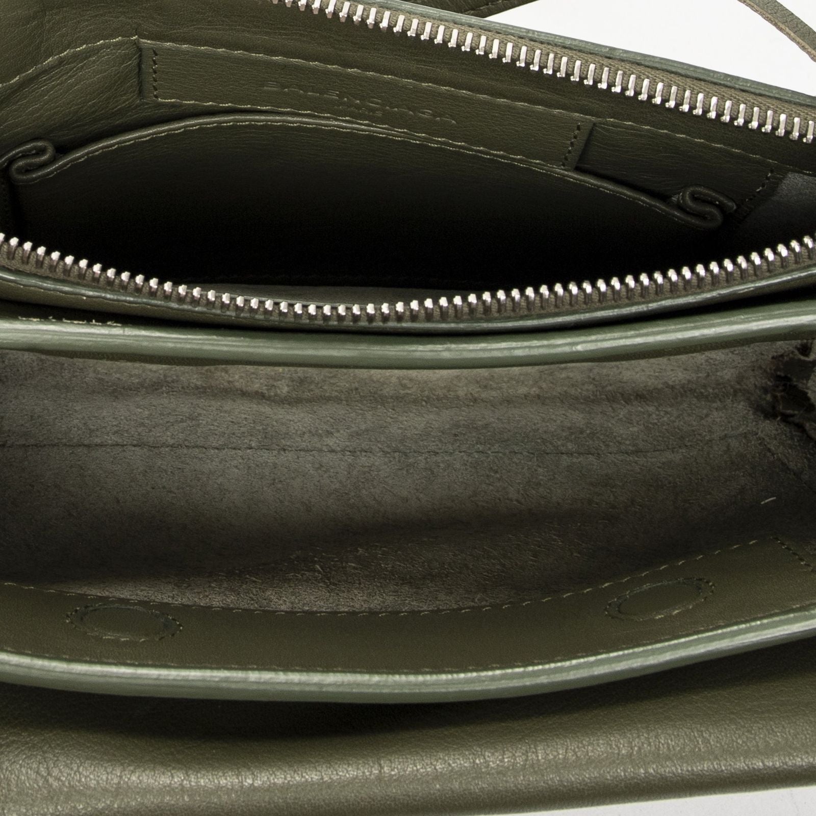 Balenciaga Xs Papier Zip Around Triple Olive Green Calfskin Leather Handbag — view 9