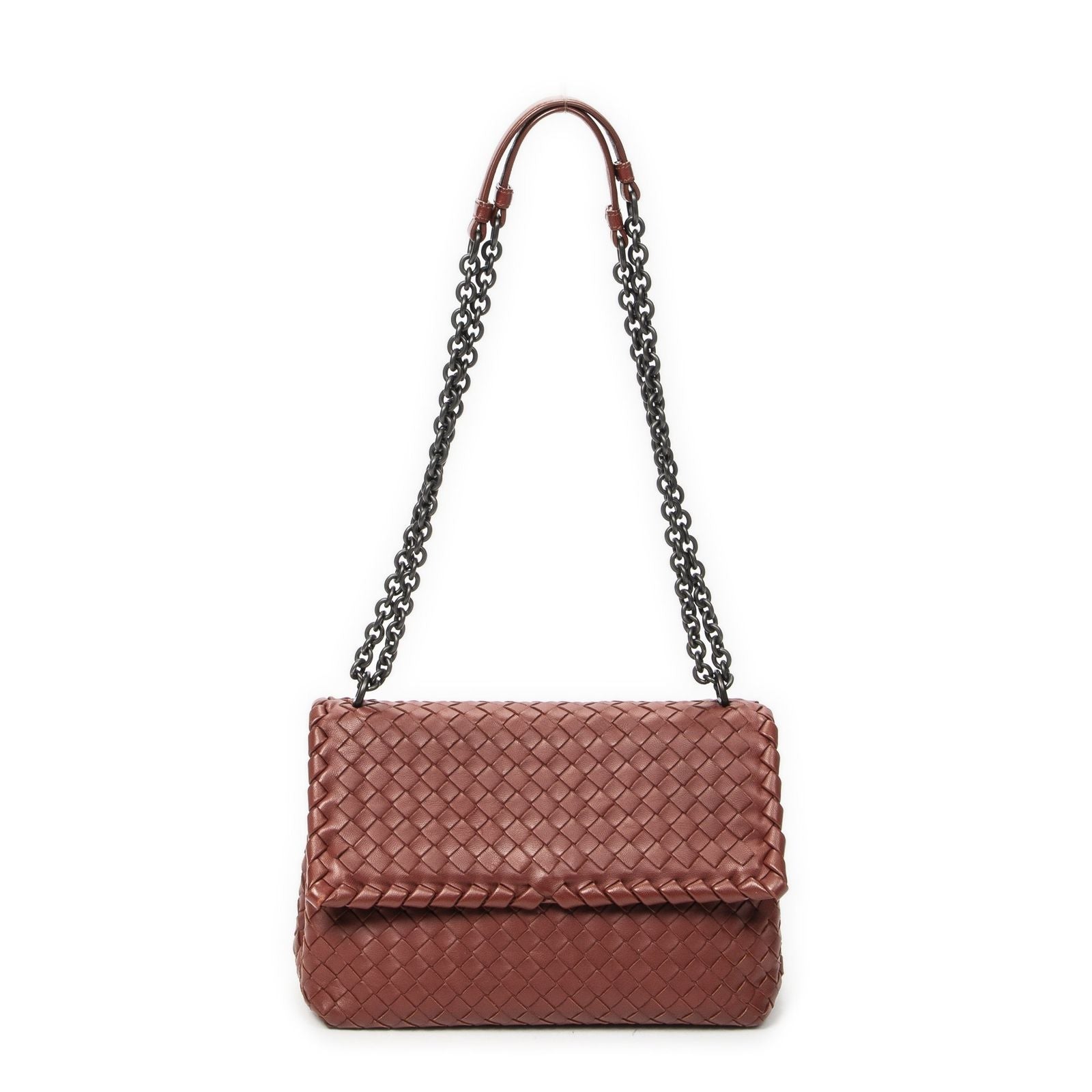 Bottega Veneta Small Orimi Pier Brown Intrecciato Leather Messenger Bag