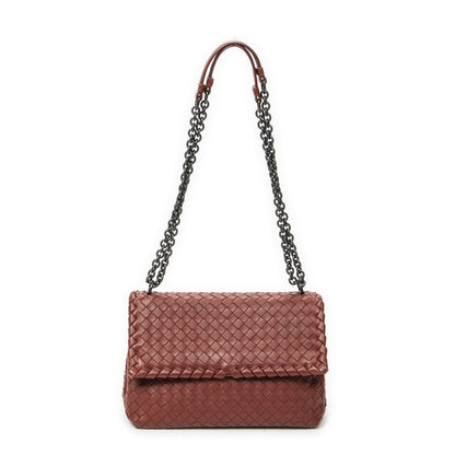 Bottega Veneta Small Orimi Pier Brown Intrecciato Leather Messenger Bag