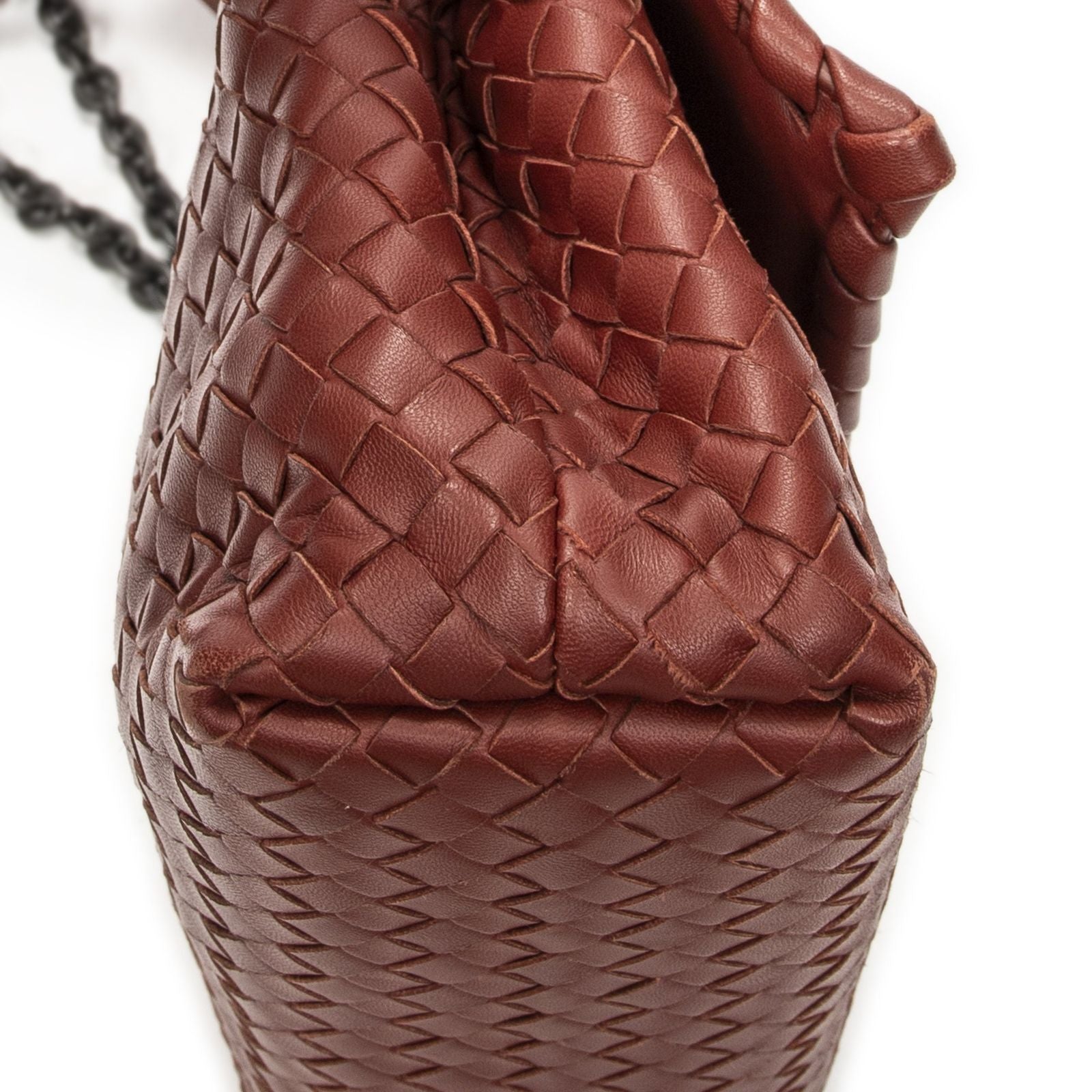 Bottega Veneta Small Orimi Pier Brown Intrecciato Leather Messenger Bag — view 7