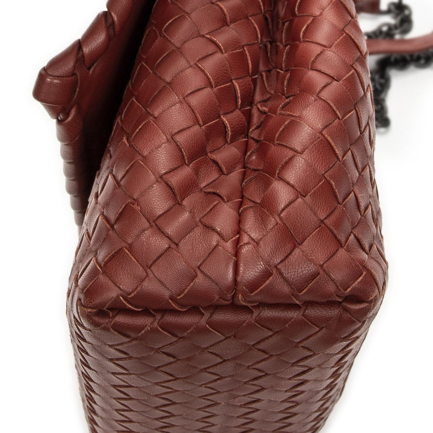 Bottega Veneta Small Orimi Pier Brown Intrecciato Leather Messenger Bag — view 8