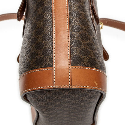 Celine Small Pop Tote Brown Macadam Canvas — view 8