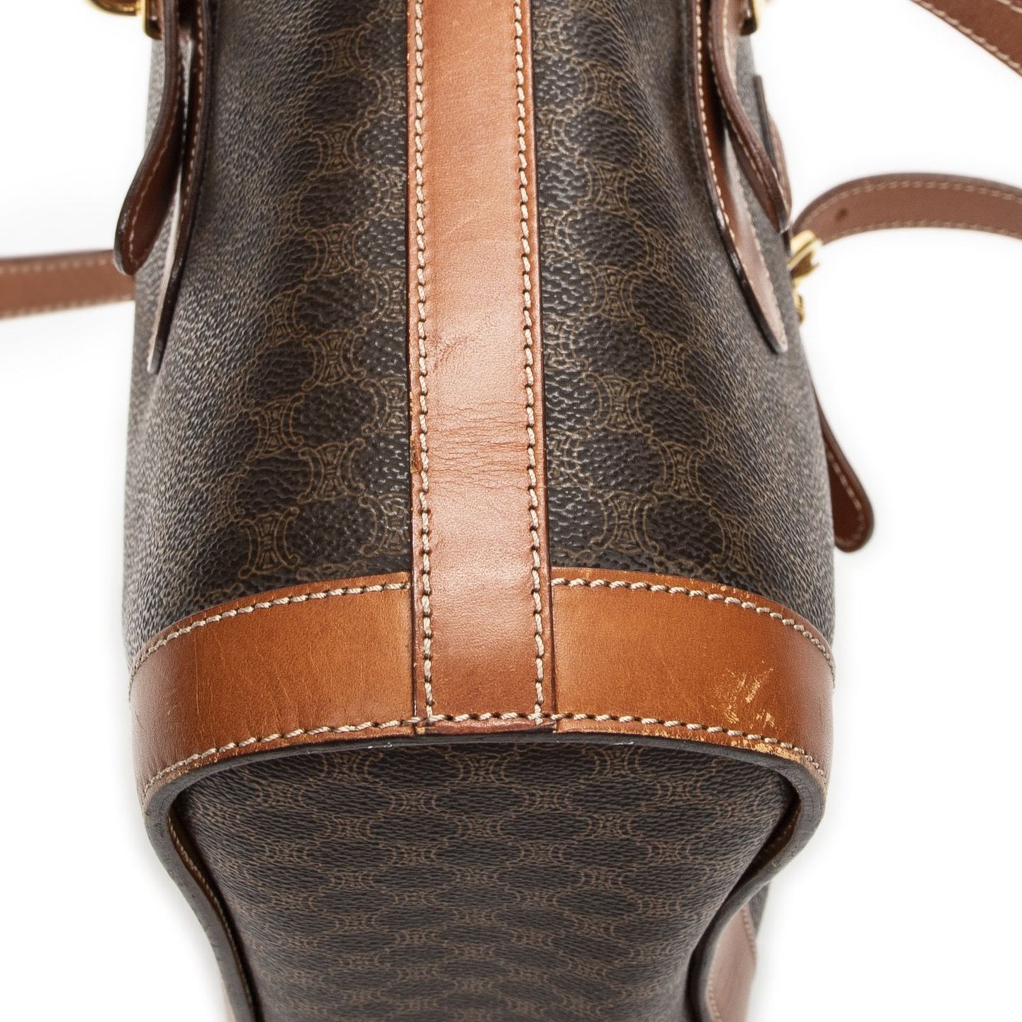Celine Small Pop Tote Brown Macadam Canvas — view 7