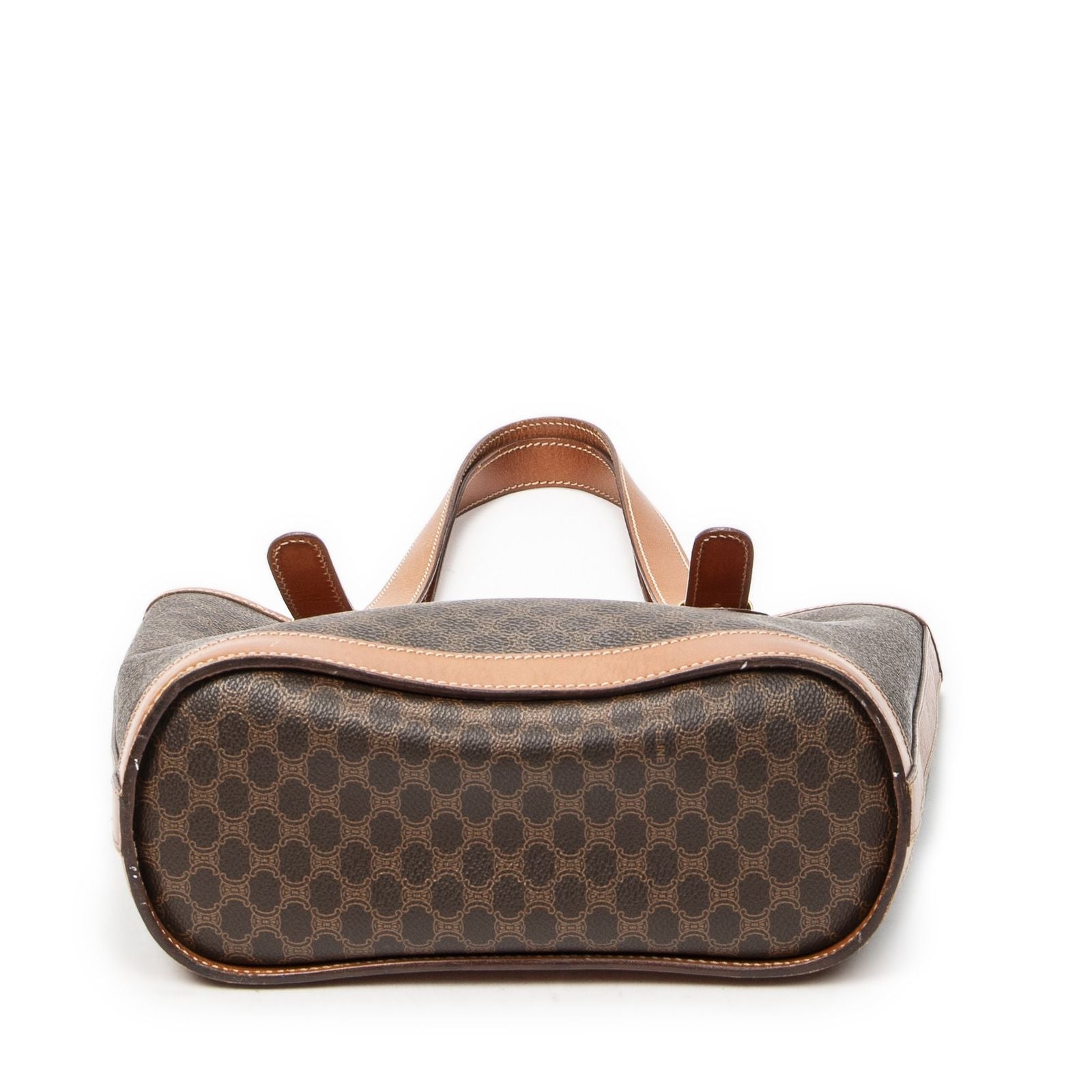 Celine Small Pop Tote Brown Macadam Canvas — view 6