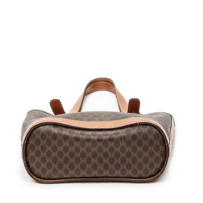 Celine Small Pop Tote Brown Macadam Canvas — view 6