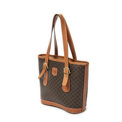 Celine Small Pop Tote Brown Macadam Canvas — view 2