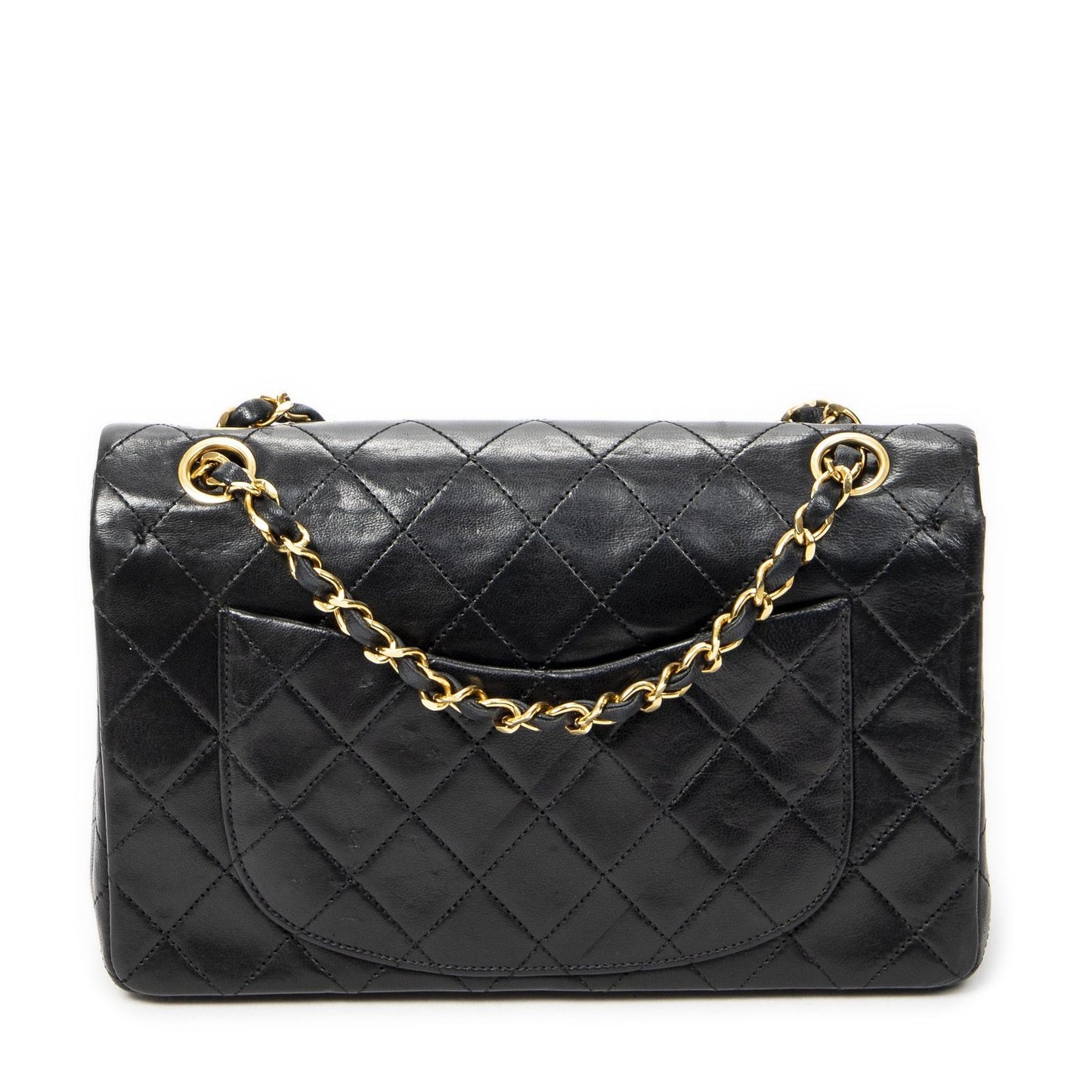 Chanel Quilted Double Flap Black Lambskin Leather — view 5