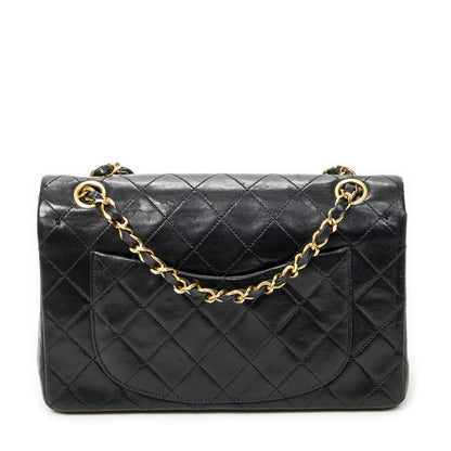 Chanel Quilted Double Flap Black Lambskin Leather — view 5