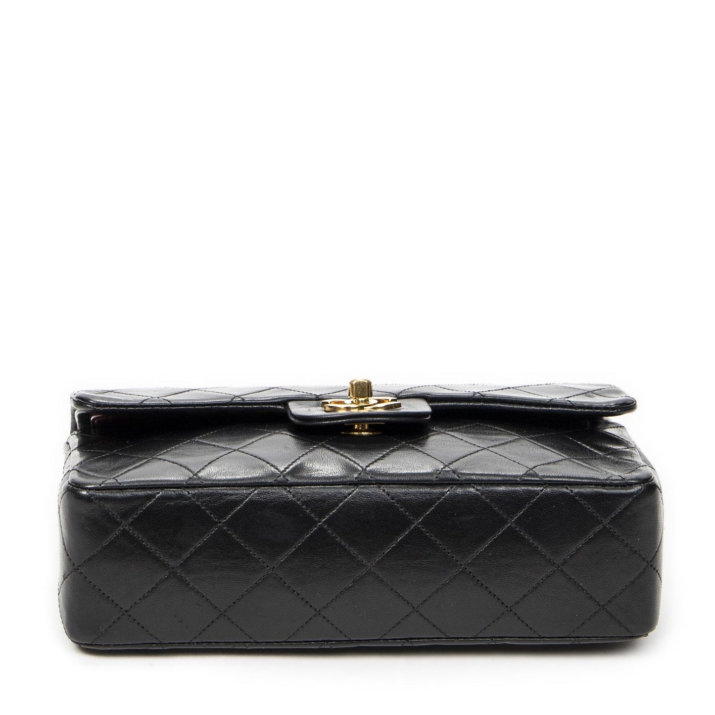 Chanel Quilted Double Flap Black Lambskin Leather — view 6