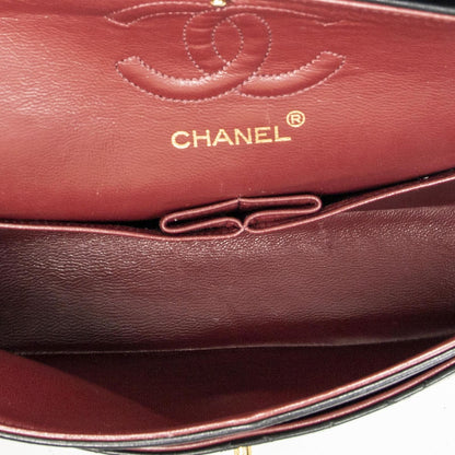 Chanel Quilted Double Flap Black Lambskin Leather — view 9
