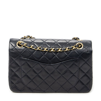 Chanel Quilted Double Flap Navy Lambskin Leather — view 5