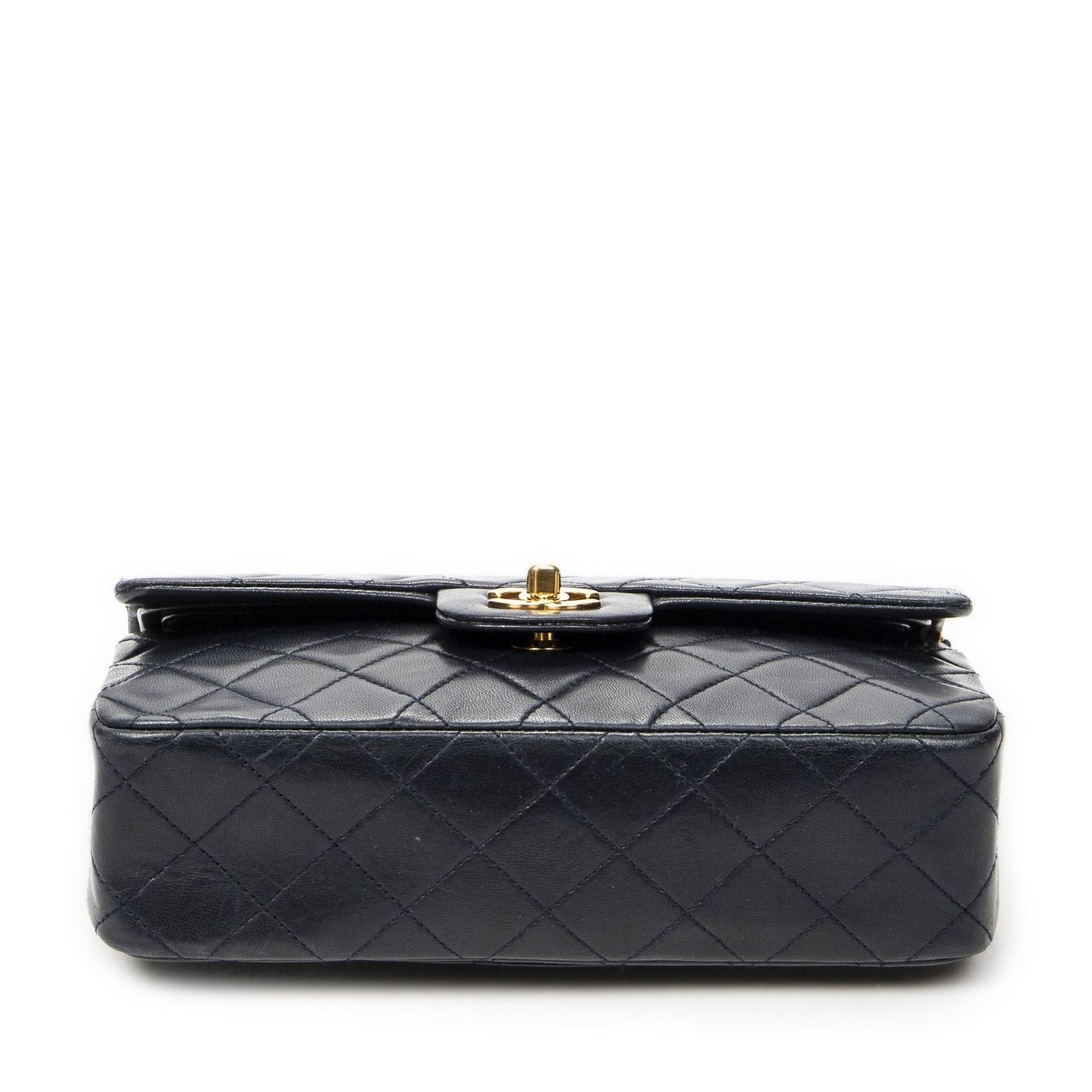 Chanel Quilted Double Flap Navy Lambskin Leather — view 6