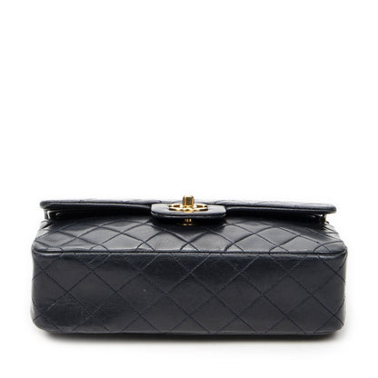 Chanel Quilted Double Flap Navy Lambskin Leather — view 6