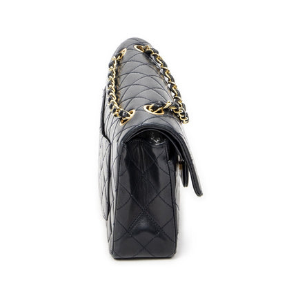 Chanel Quilted Double Flap Navy Lambskin Leather — view 4