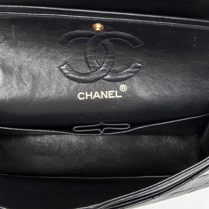 Chanel Quilted Double Flap Navy Lambskin Leather — view 9