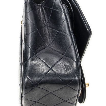 Chanel Quilted Double Flap Navy Lambskin Leather — view 7