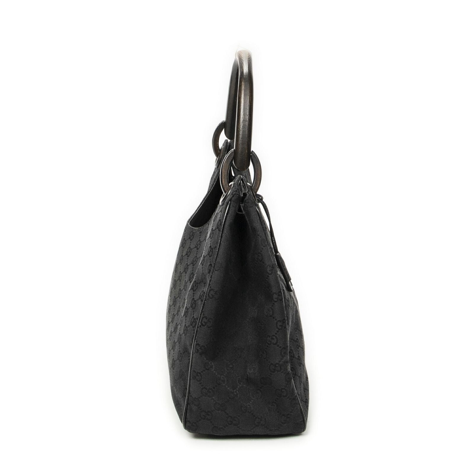 Gucci Wooden Handle Corber Black GG Canvas — view 4