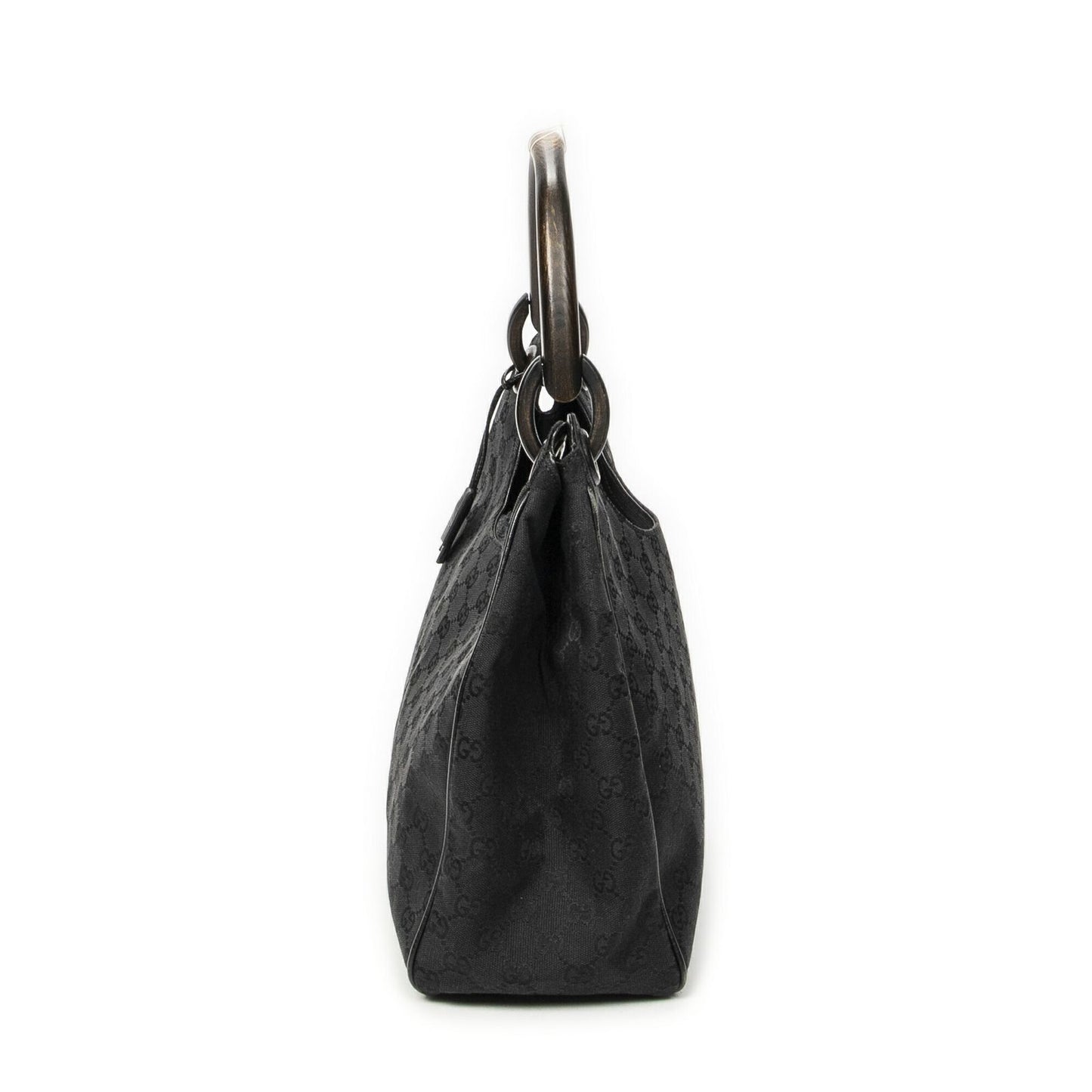 Gucci Wooden Handle Corber Black GG Canvas — view 3