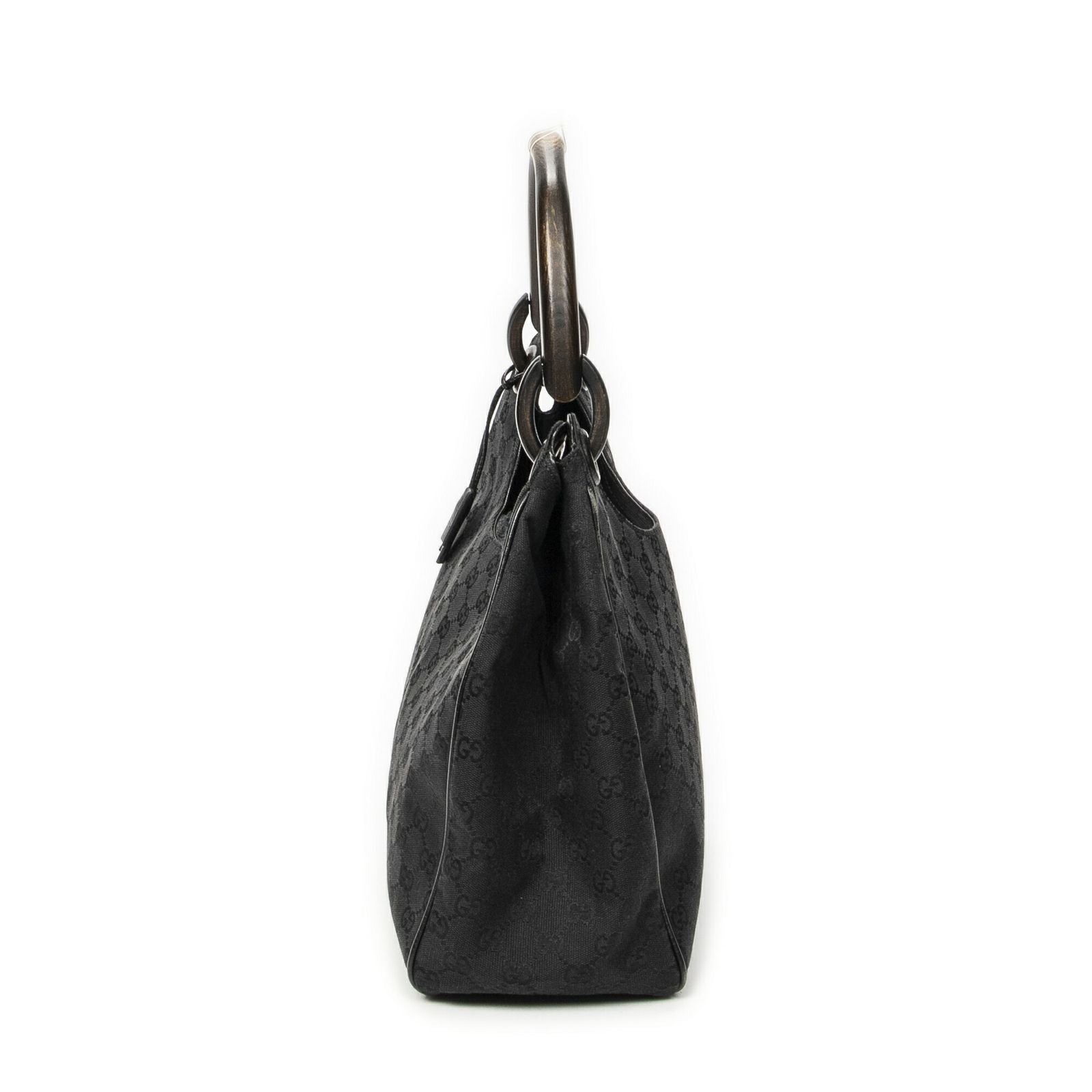 Gucci Wooden Handle Corber Black GG Canvas — view 3