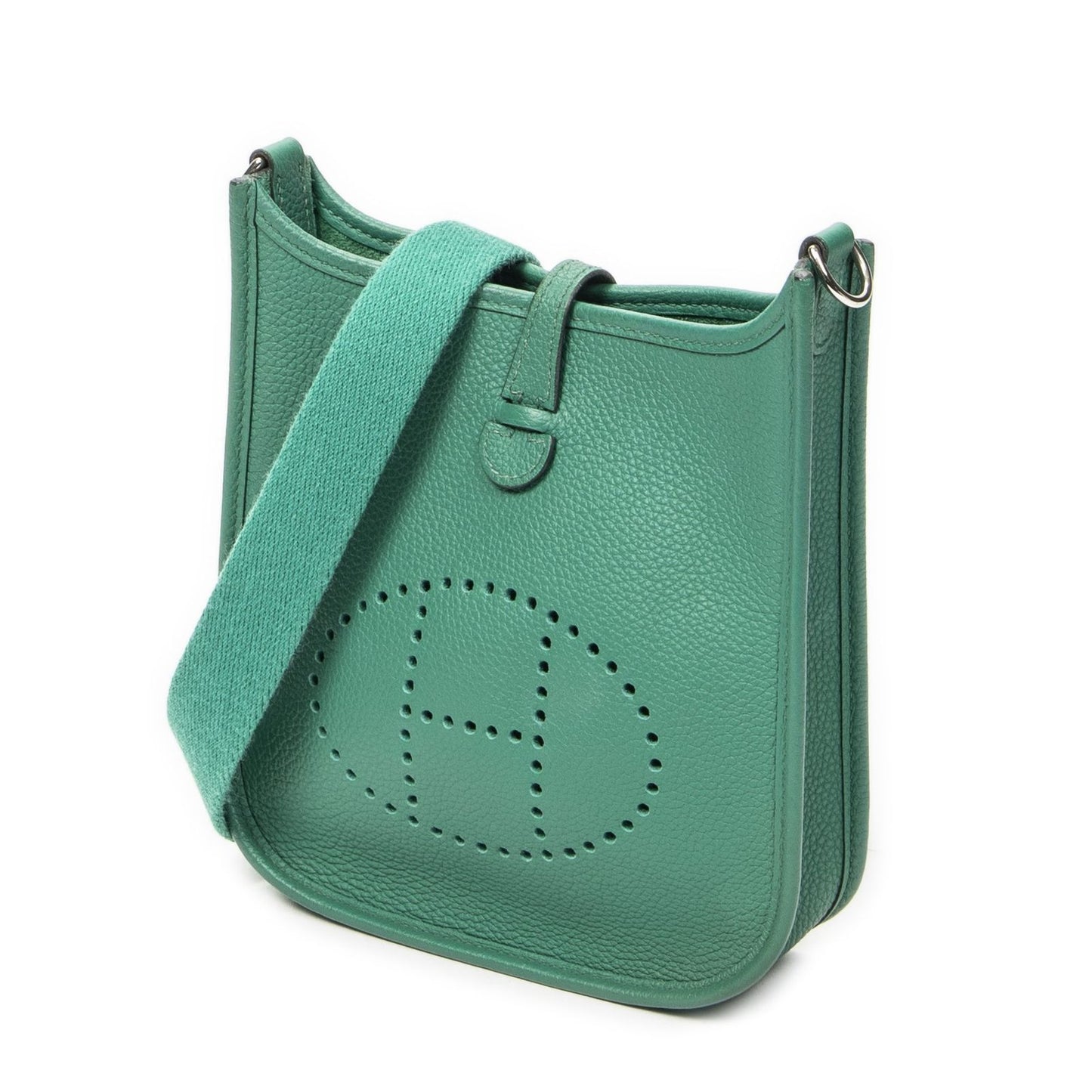 Hermes Evelyne Green Clemence Leather Messenger Bag — view 2
