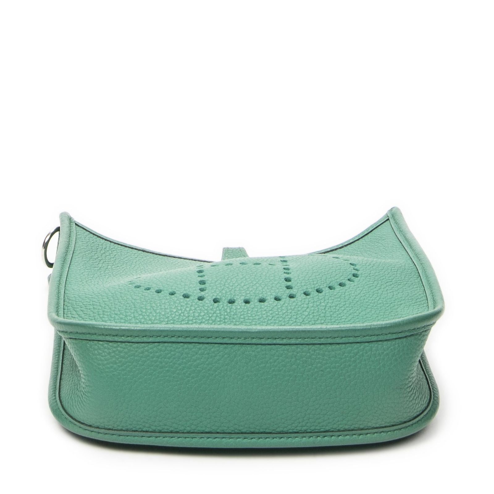 Hermes Evelyne Green Clemence Leather Messenger Bag — view 6