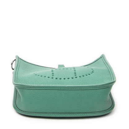 Hermes Evelyne Green Clemence Leather Messenger Bag — view 6