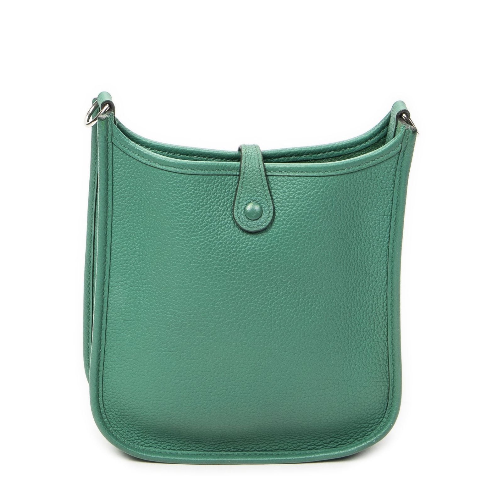 Hermes Evelyne Green Clemence Leather Messenger Bag — view 5