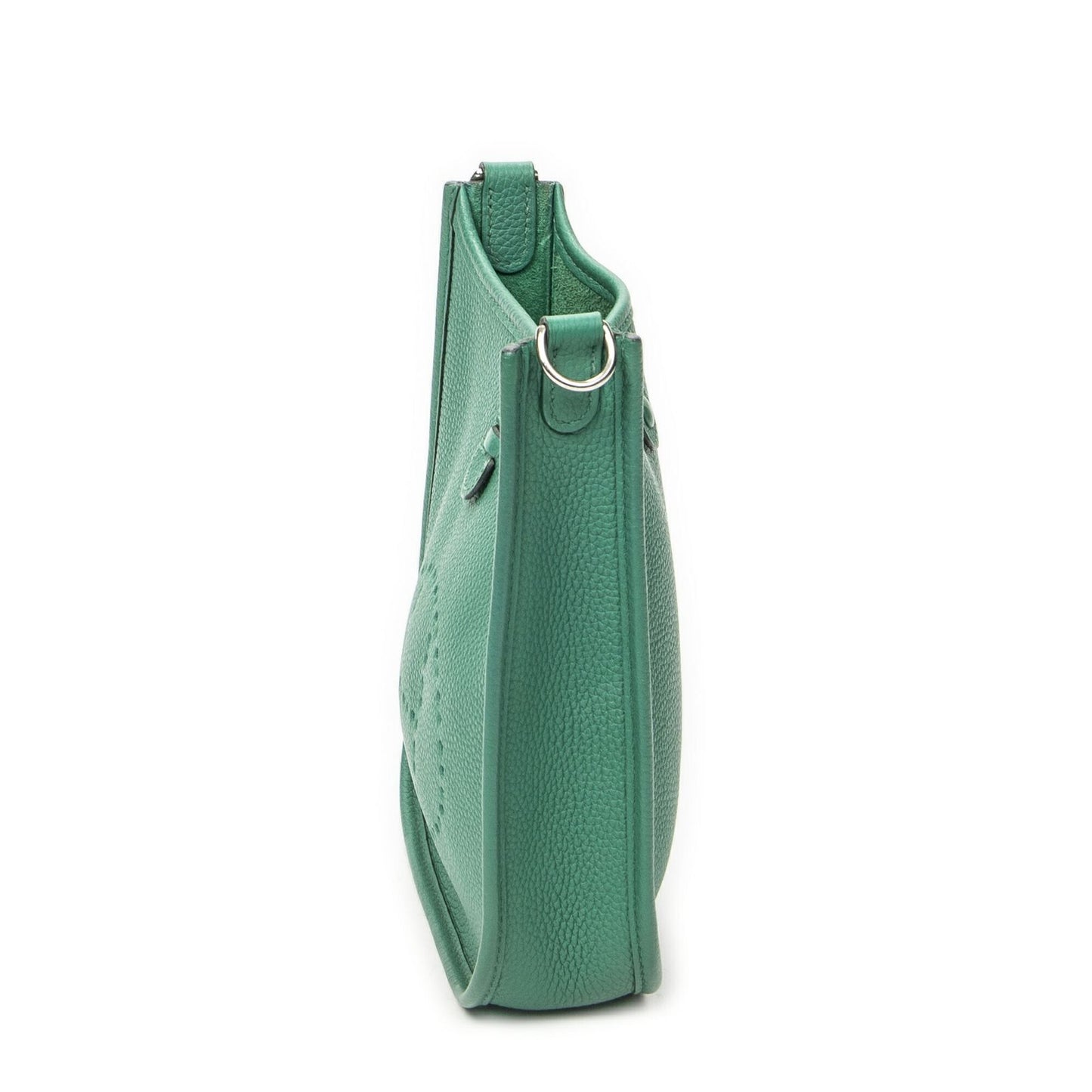 Hermes Evelyne Green Clemence Leather Messenger Bag — view 3