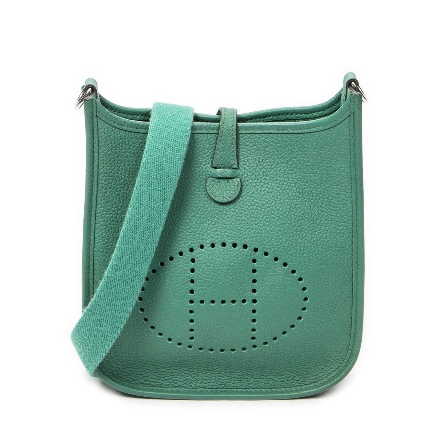 Hermes Evelyne Green Clemence Leather Messenger Bag