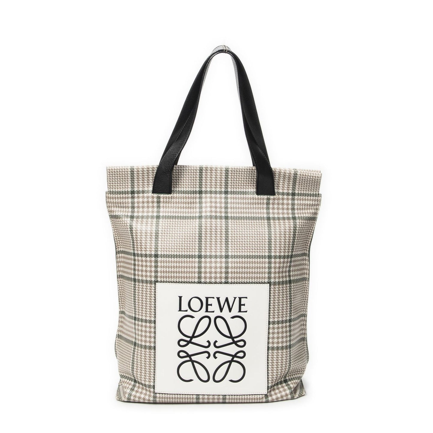 Loewe Anagram Tote Beige Black Animal Embossed Leather