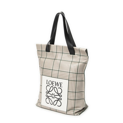 Loewe Anagram Tote Beige Black Animal Embossed Leather — view 2