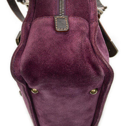 Loewe Studded Amazona Purple Dark Brown Leather Messenger Bag — view 8