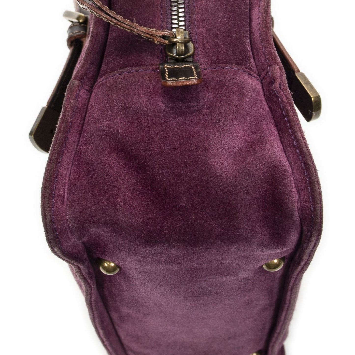 Loewe Studded Amazona Purple Dark Brown Leather Messenger Bag — view 7