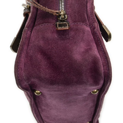 Loewe Studded Amazona Purple Dark Brown Leather Messenger Bag — view 7