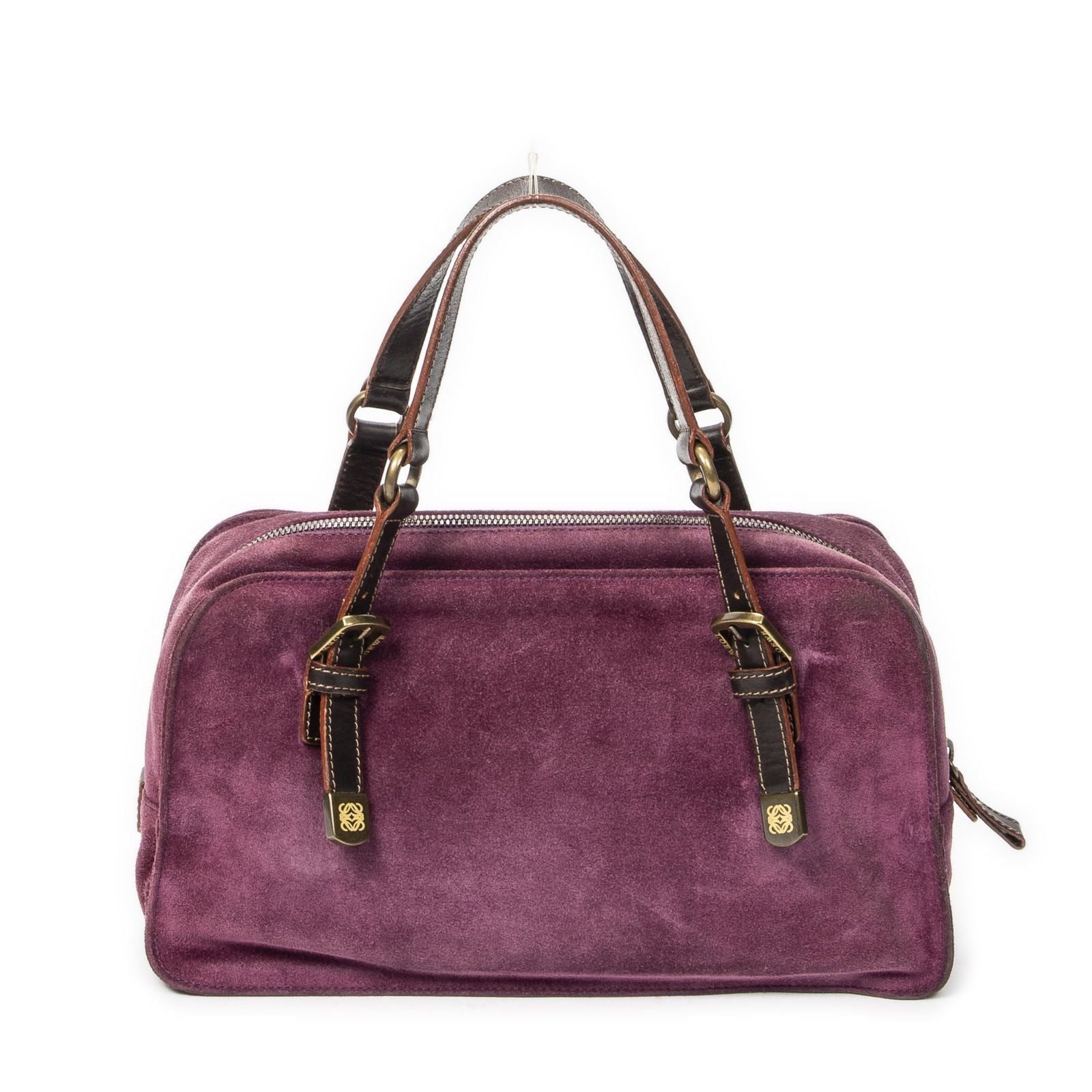 Loewe Studded Amazona Purple Dark Brown Leather Messenger Bag — view 5