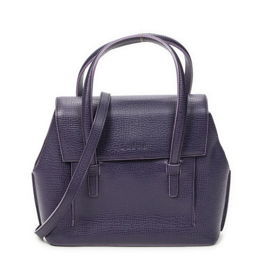 Loewe Vintage Handbag Purple Gray Calfskin Leather