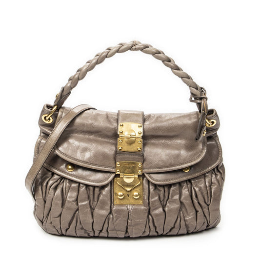 Miu Top Matelasse Leather