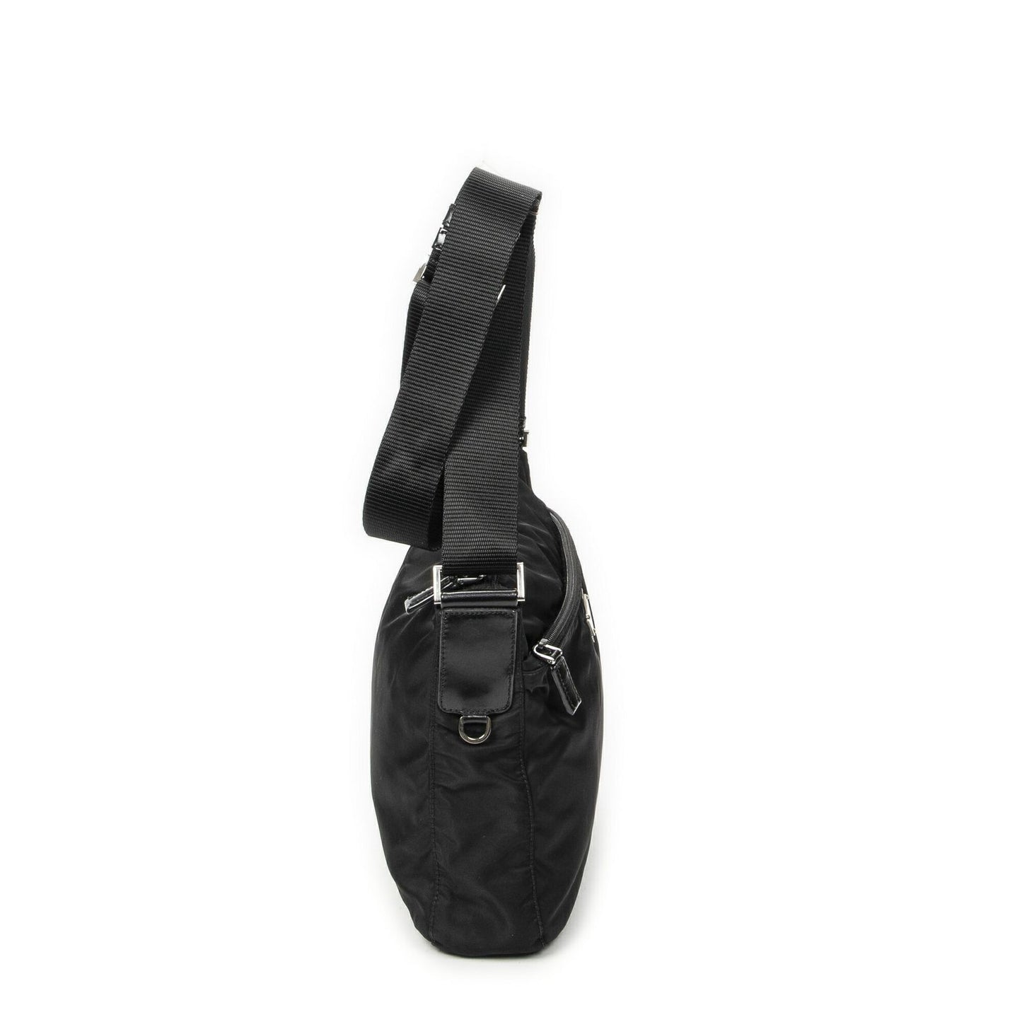 Prada Front Slip Pocket Crossbody Black Nylon Canvas — view 4