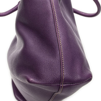 Prada Radio Convertible Tote Purple Vitello Phoenix — view 7