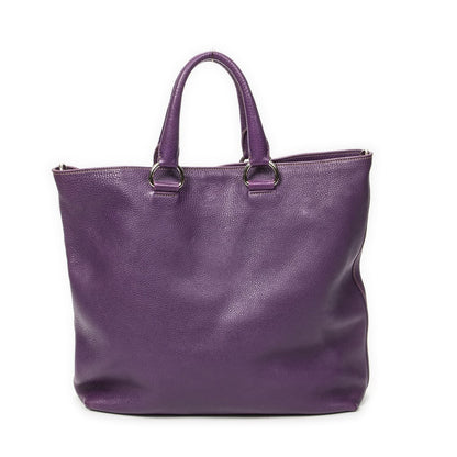 Prada Radio Convertible Tote Purple Vitello Phoenix — view 5