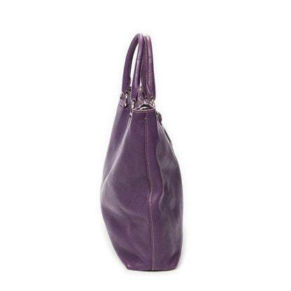 Prada Radio Convertible Tote Purple Vitello Phoenix — view 4