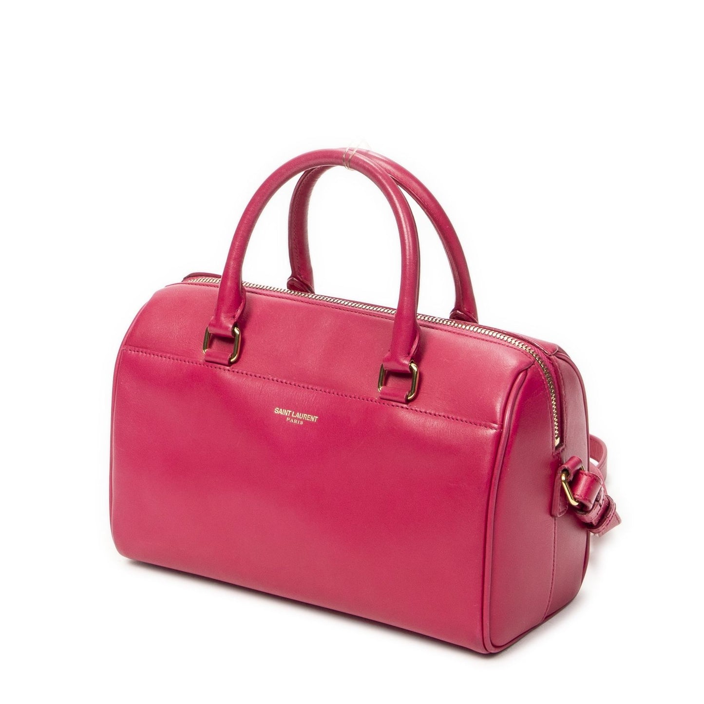 Saint Laurent Yves Baby Duffle Fuchsia Smooth Calfskin Leather Pink — view 2