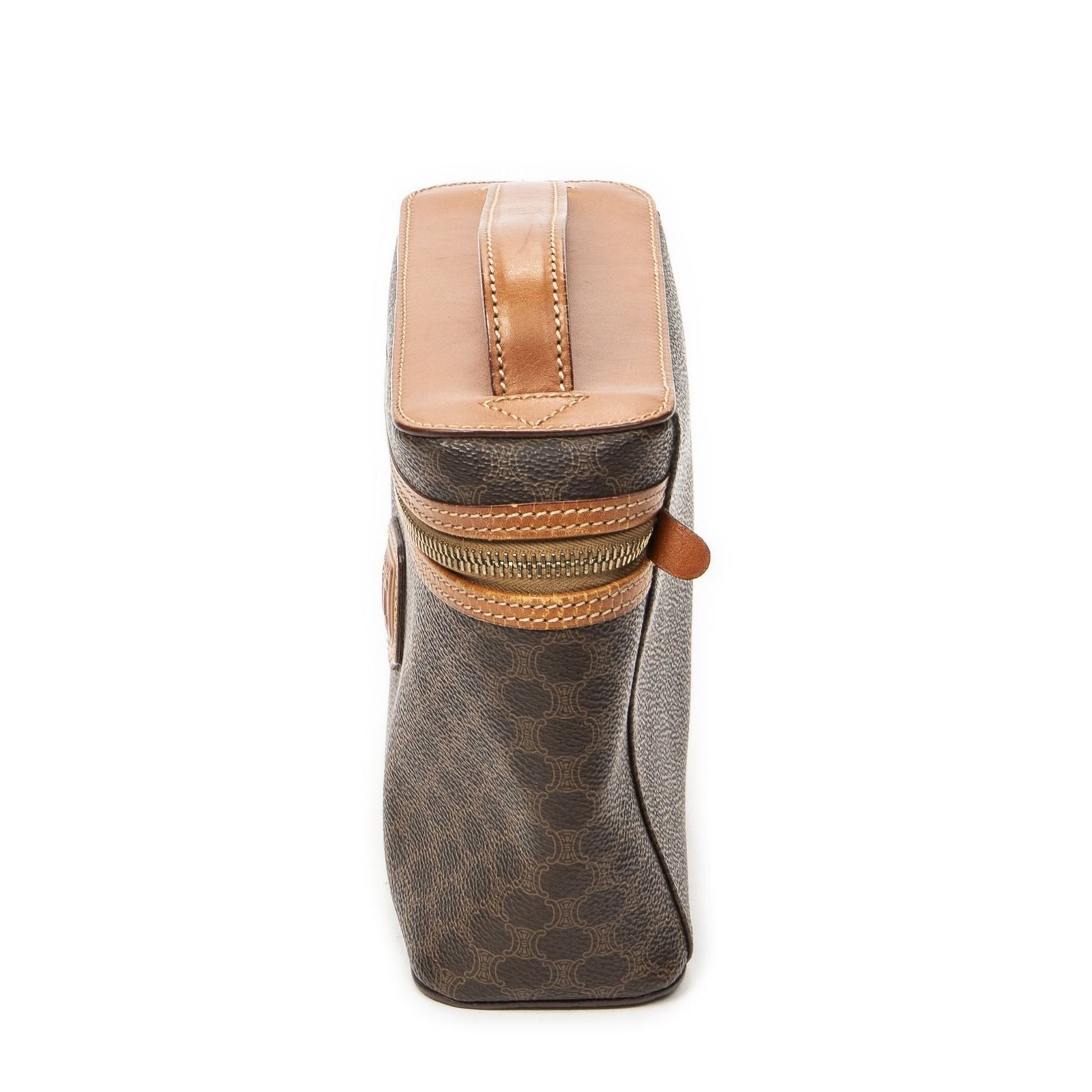 Celine Top Handle Toiletries Pouch Brown Macadam Canvas — view 3