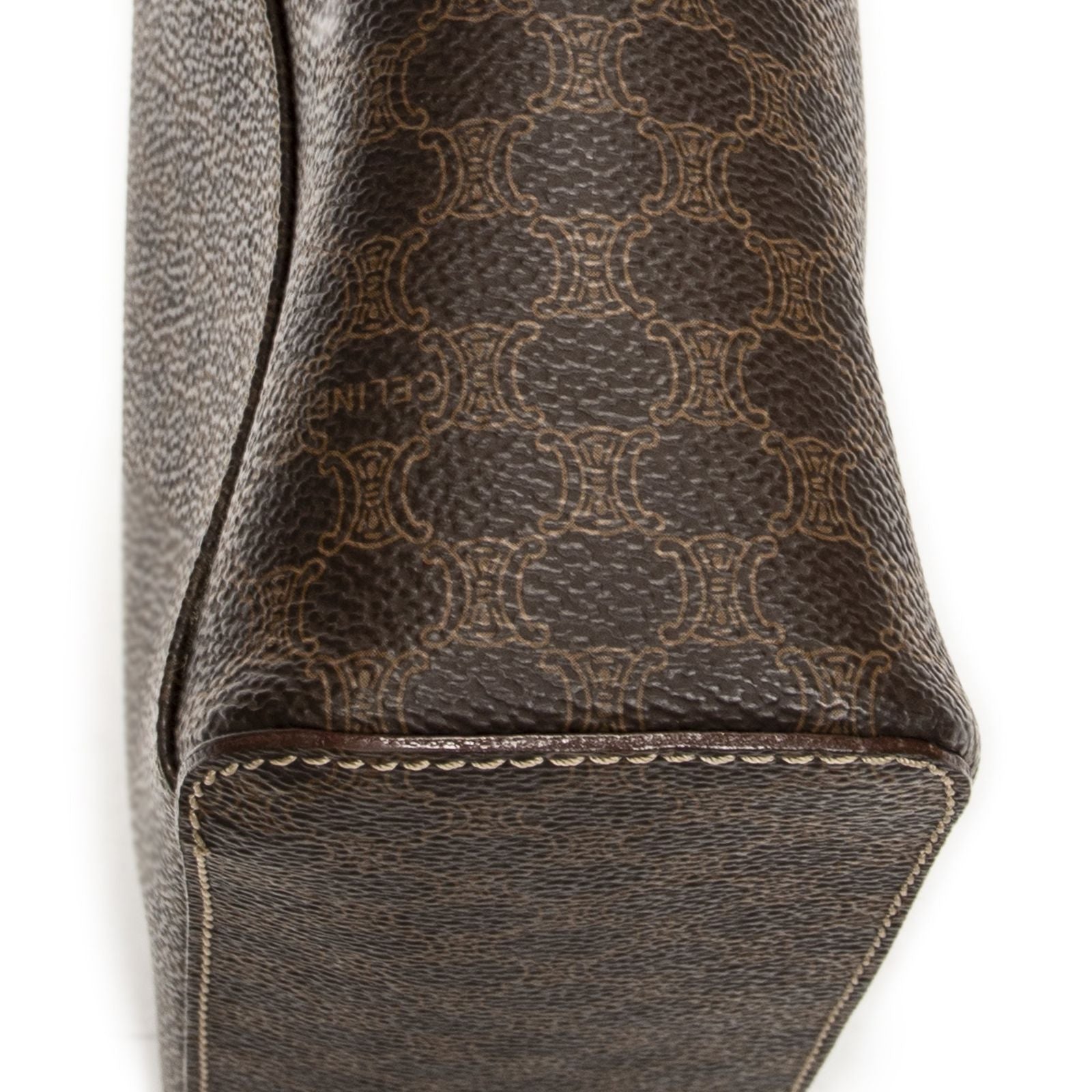 Celine Top Handle Toiletries Pouch Brown Macadam Canvas — view 7