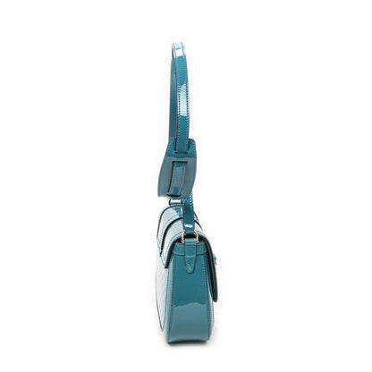 Gucci Small Faux Crossbody Teal Micro Guccissima Patent Leather — view 4